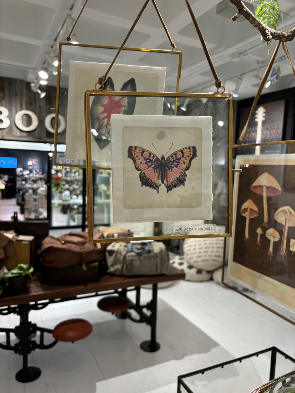 Square Brass Hanging Frame 7in