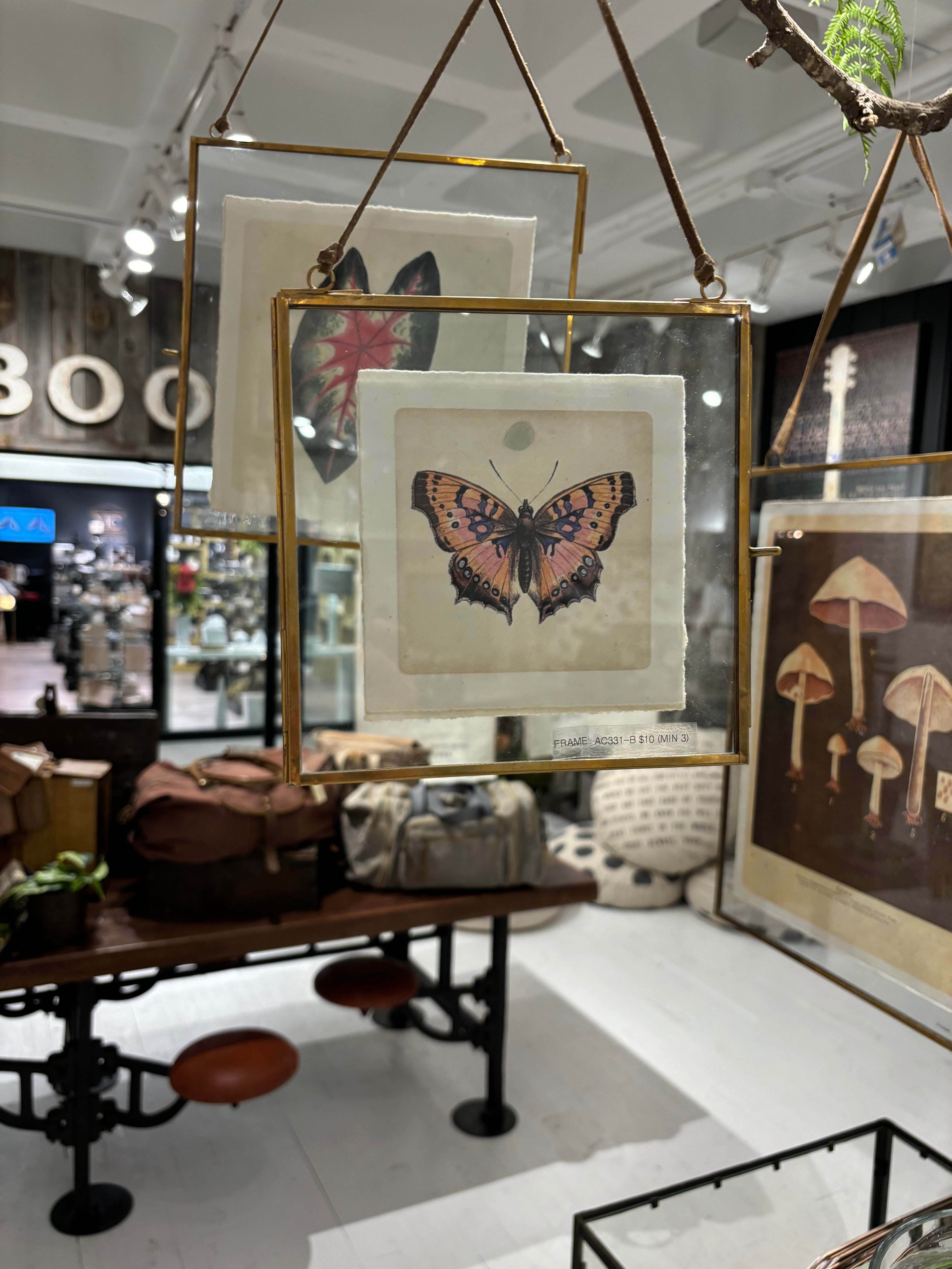 Square Brass Hanging Frame 7in