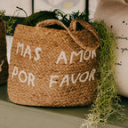 ***Mas Amor Por Favor Jute Tote Bag