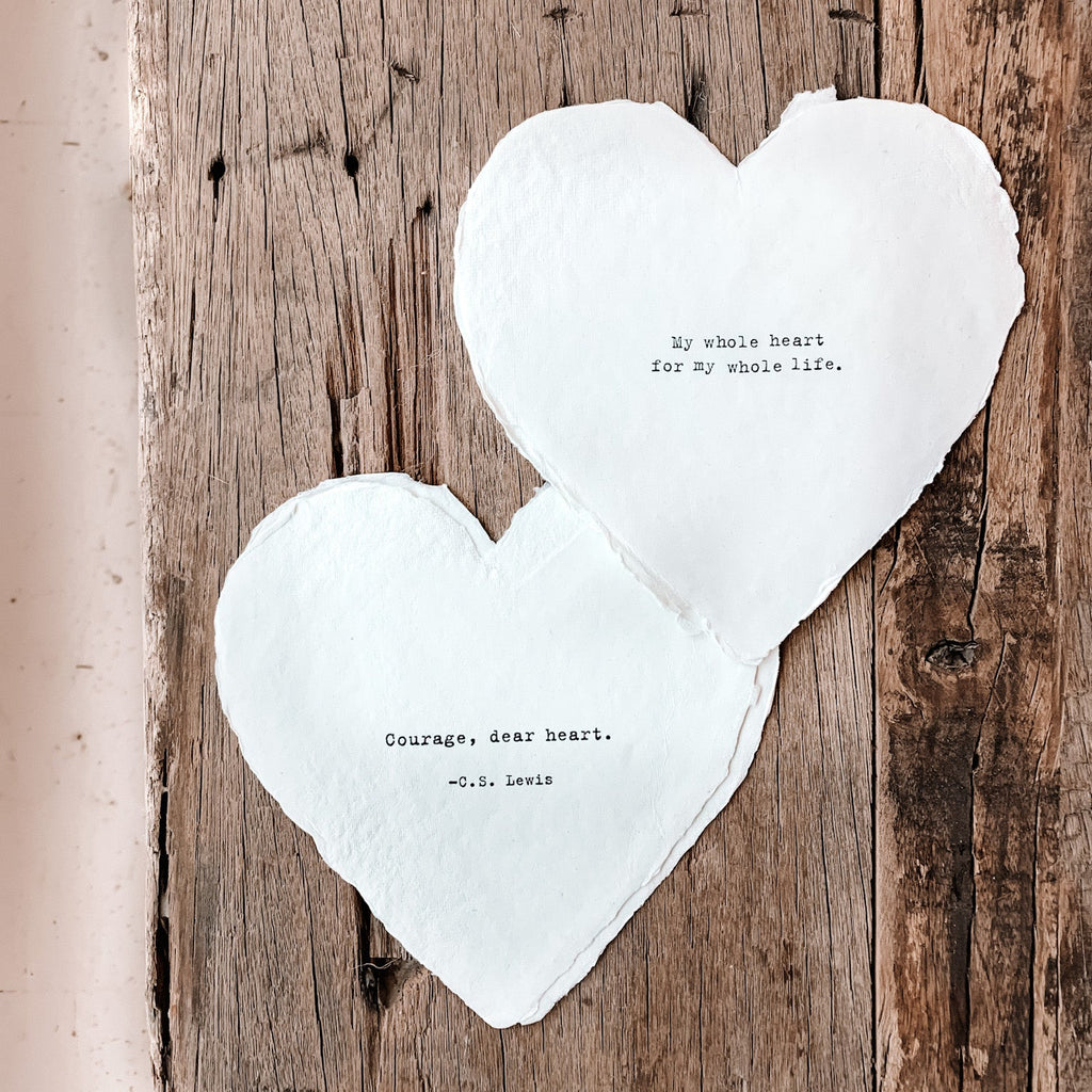 Mini Deckled Heart Set of 20-Courage Dear Heart