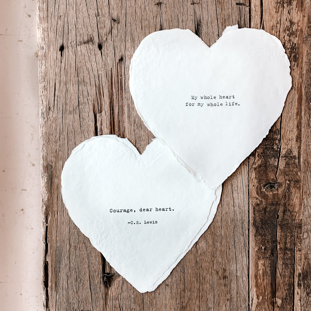 Mini Deckled Heart Set of 20-Courage Dear Heart