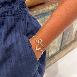 White Opal Crecent Moon Bracelet