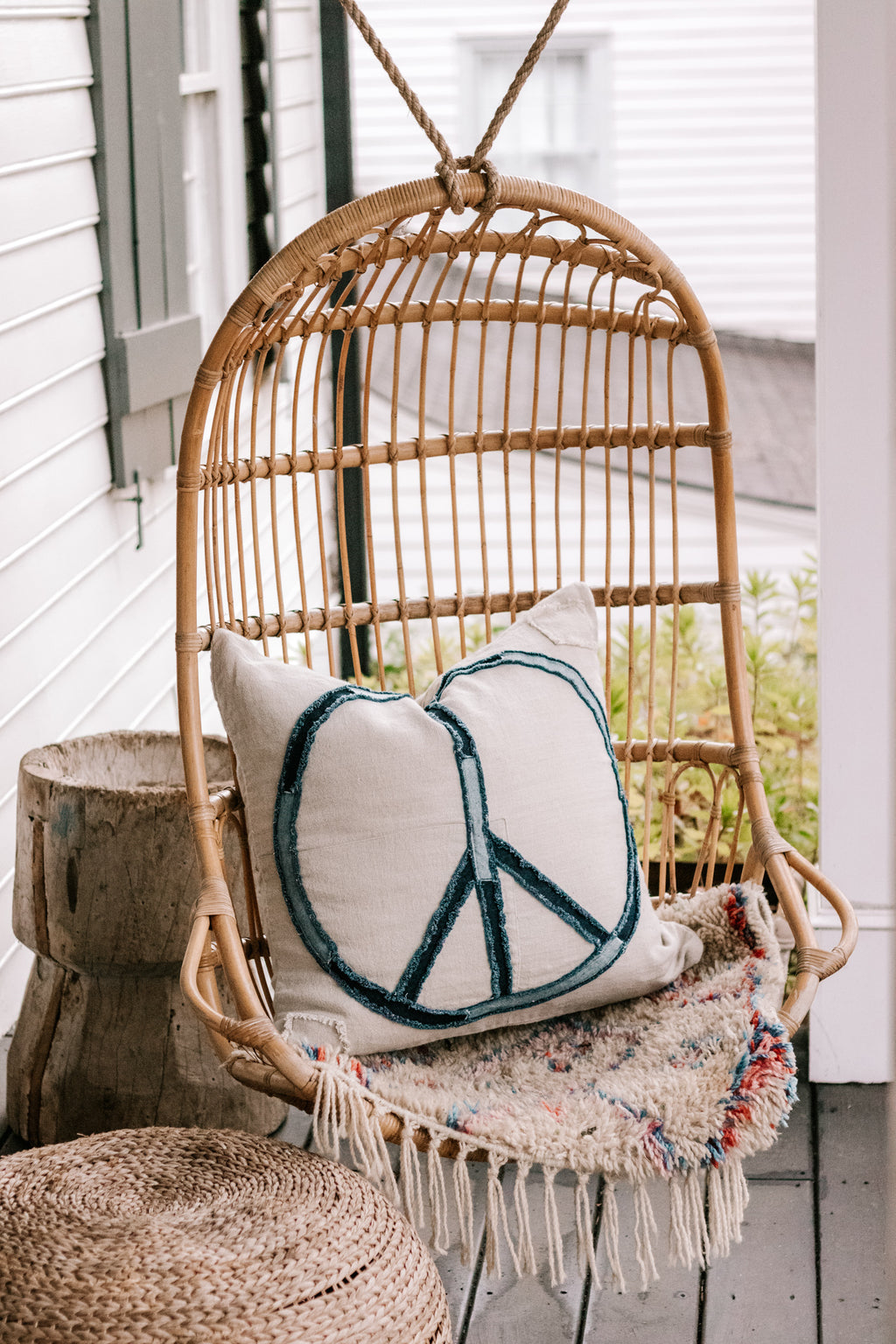 Peace Stitched Pillow 24x24