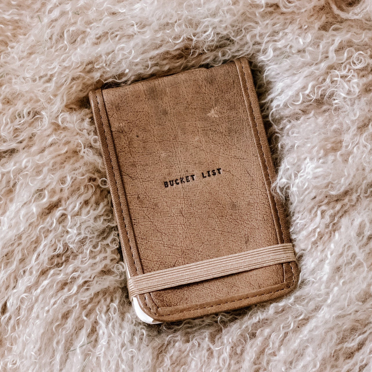Bucket List Mini Signature Leather Journal - Maple