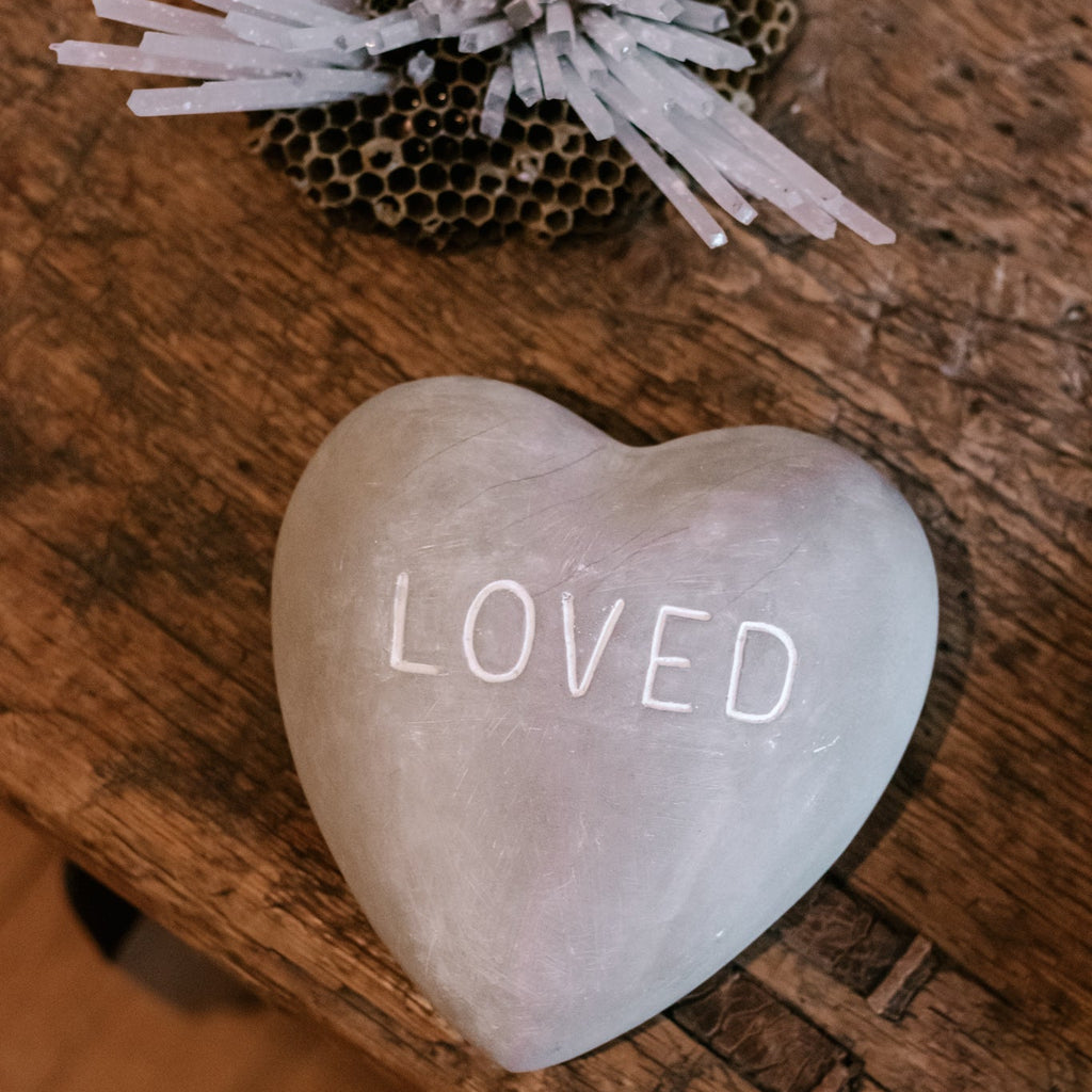 Loved Large Heart Shaped Stone - Set of 6