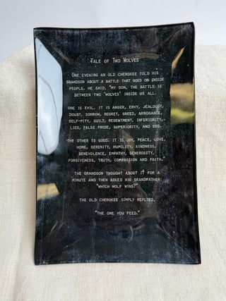 Tale Of Two Wolves Large Decoupage Plate