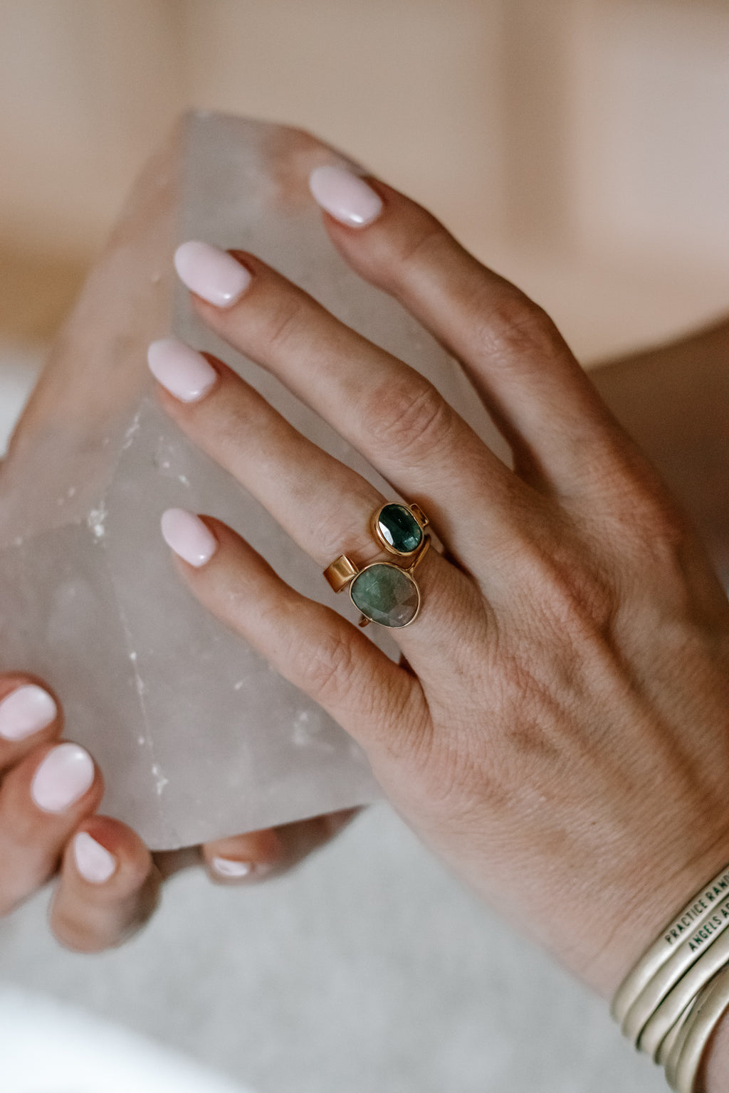 Watermelon Tourmaline Open Ring - Size vary