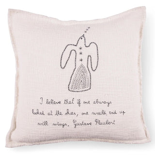 ***Pillow Collection- Embroidered I Believe - Gustave Flaubert Pillow 24"x24"