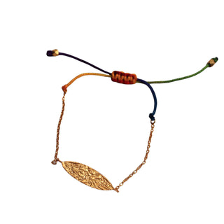 Adjustable Rainbow Thread Gold Bracelet
