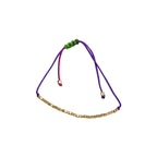 Rainbow Thread Adjustable Gold Beaded Bracelet