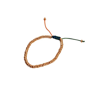 Rainbow Thread adjustable Gold Beaded Bracelet