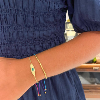Adjustable Rainbow Thread Gold Bracelet