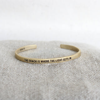 Brass Cuff - The Crack is where the light gets in