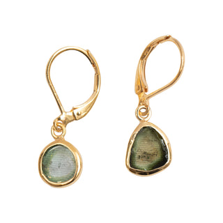 Bezel Set Tourmaline Earrings