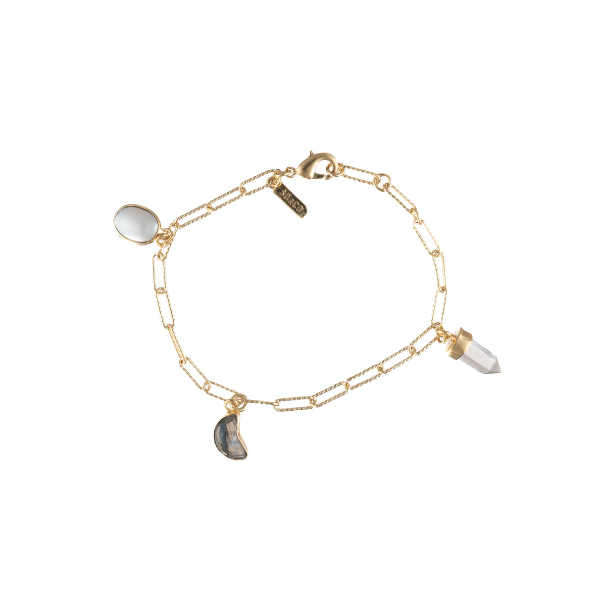 ***Crescent Moon Multi-Stone Bracelet