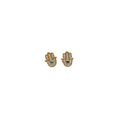Hamsa Hand Gold Stud Tiny Earrings