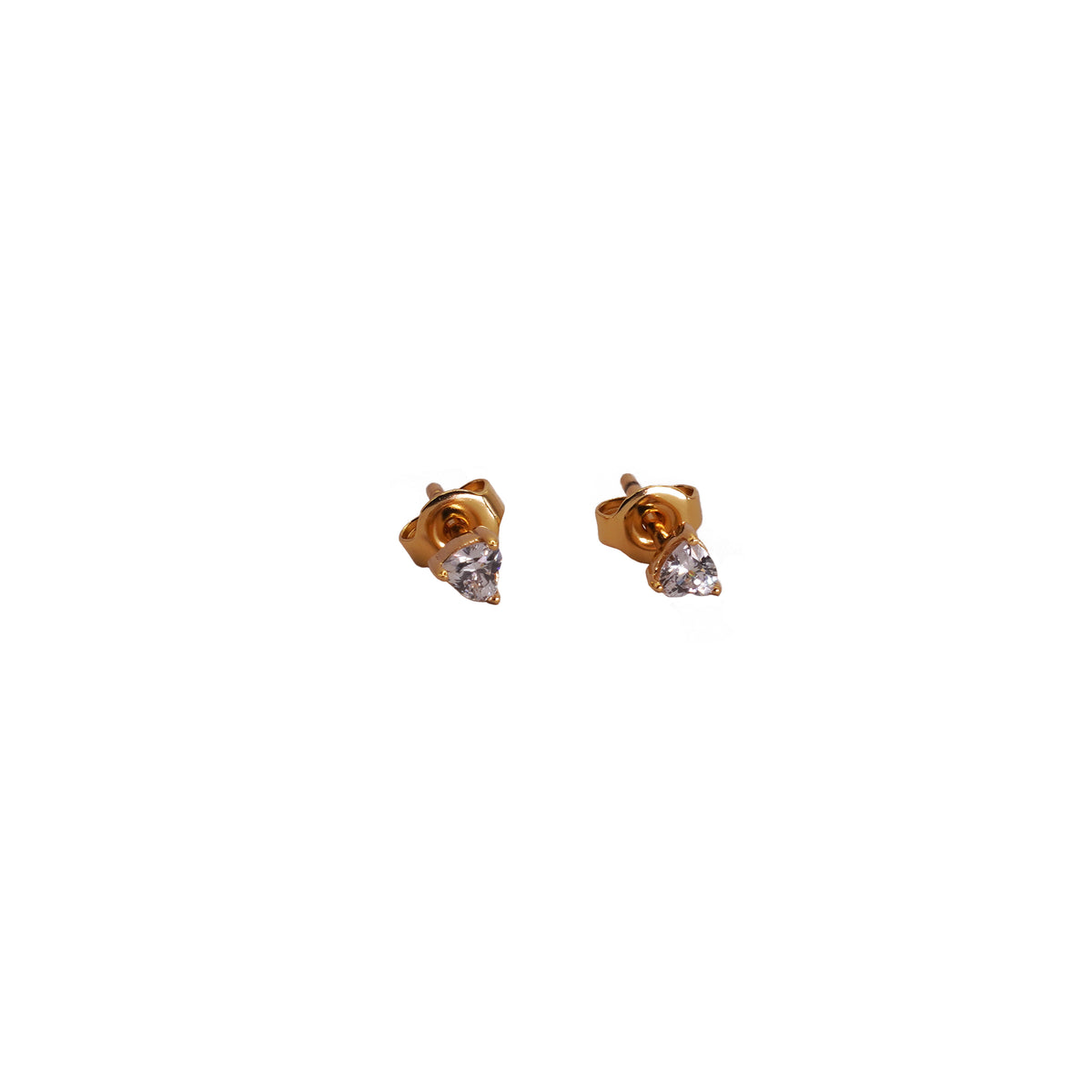 Crystal Heart Stud Tiny Earrings