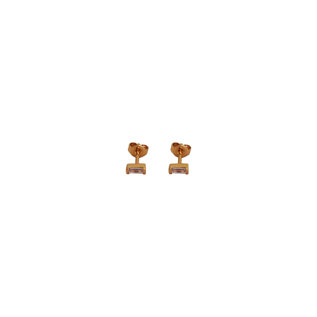 Single Bar Crystal Stud Tiny Earrings