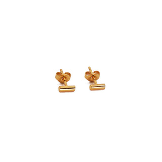 Tiny Tube Bar Stud Earrings