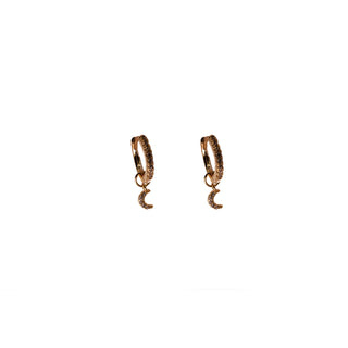 Gold Plated  Crescent Moon Huggie Earrings