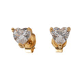 Crystal Heart Pronged Stud Tiny Earrings