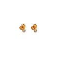 Crystal Dot Gold Rim Stud Tiny Earrings