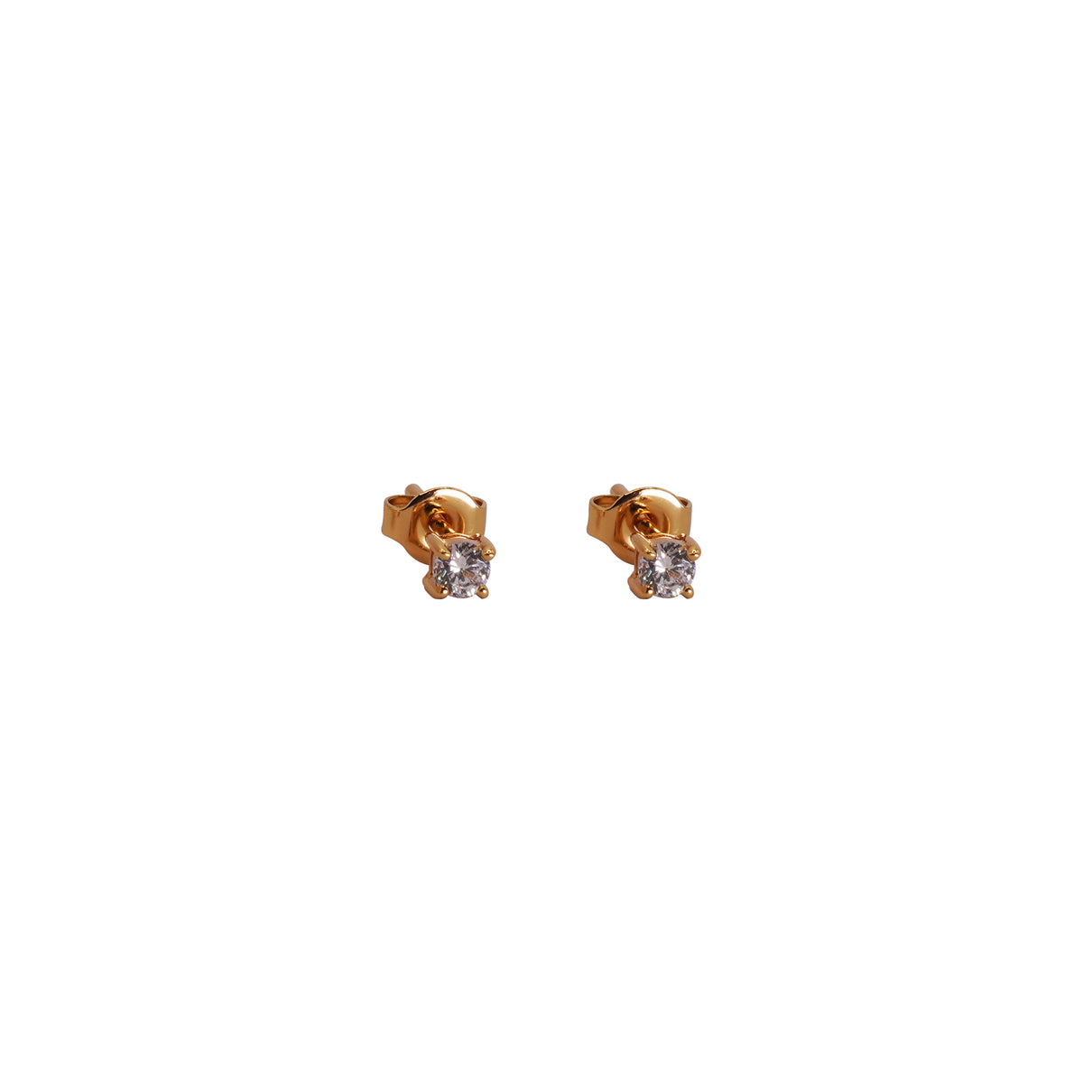 Crystal Dot Gold Stud Tiny Earrings