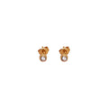 Dot Crystal Gold Rim Stud Tiny Earrings