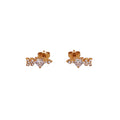 Arrow Heart Gold Stud Tiny Earrings
