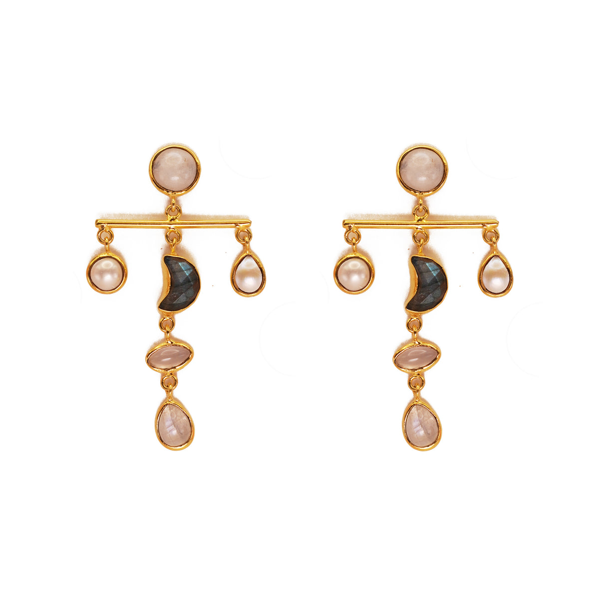 ***Crescent Moon Multi-Stone Mobile Dangles