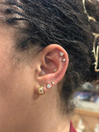 Single Bar Crystal Stud Tiny Earrings