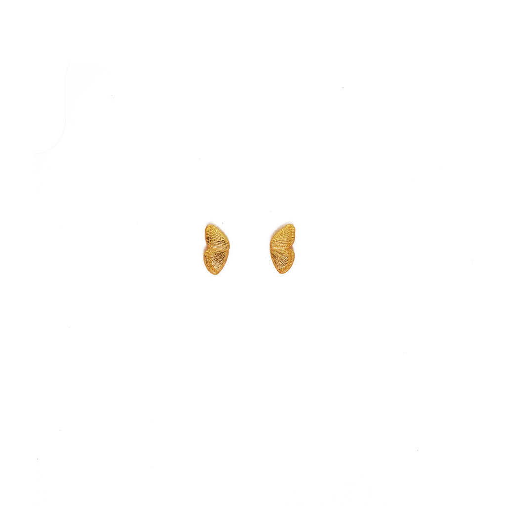 Butterfly Wings Gold Stud Tiny Earrings
