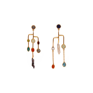 Multi-Stone Dangle Mobile Earrings