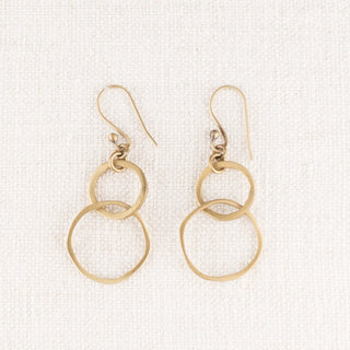 Brass Circle Loop Dangle Earrings