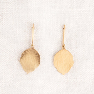 Hammered Leaf Dangle Earrings