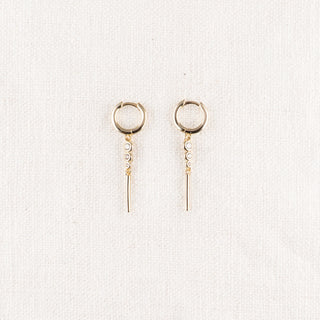 Hoop Earring - 3 Dots with Dangle