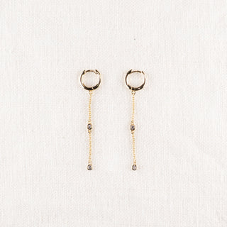 Hoop Earring - Bezel Stones on Chain