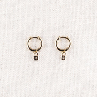 Hoop Earring - Lock with Starburst