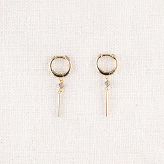 Hoop Earring - Diamond Shape with Dangle