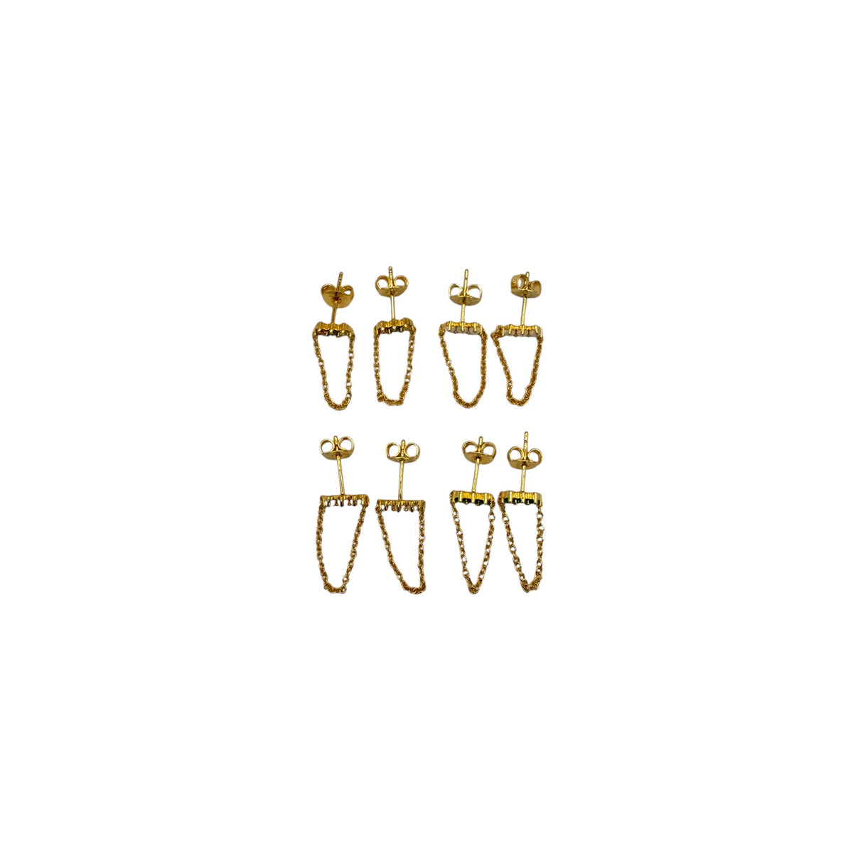Chain Drop Stud Collection - Set of 12