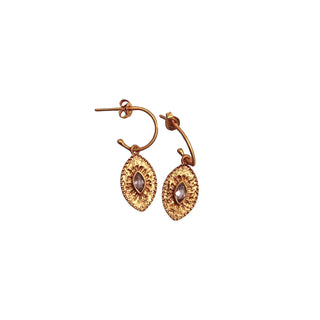 Marquise-Set Oval Crafted Hoop Earring