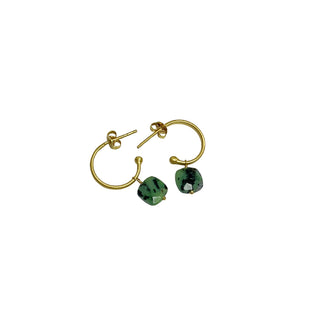 Speckled Sage Crafted Hoop Earring