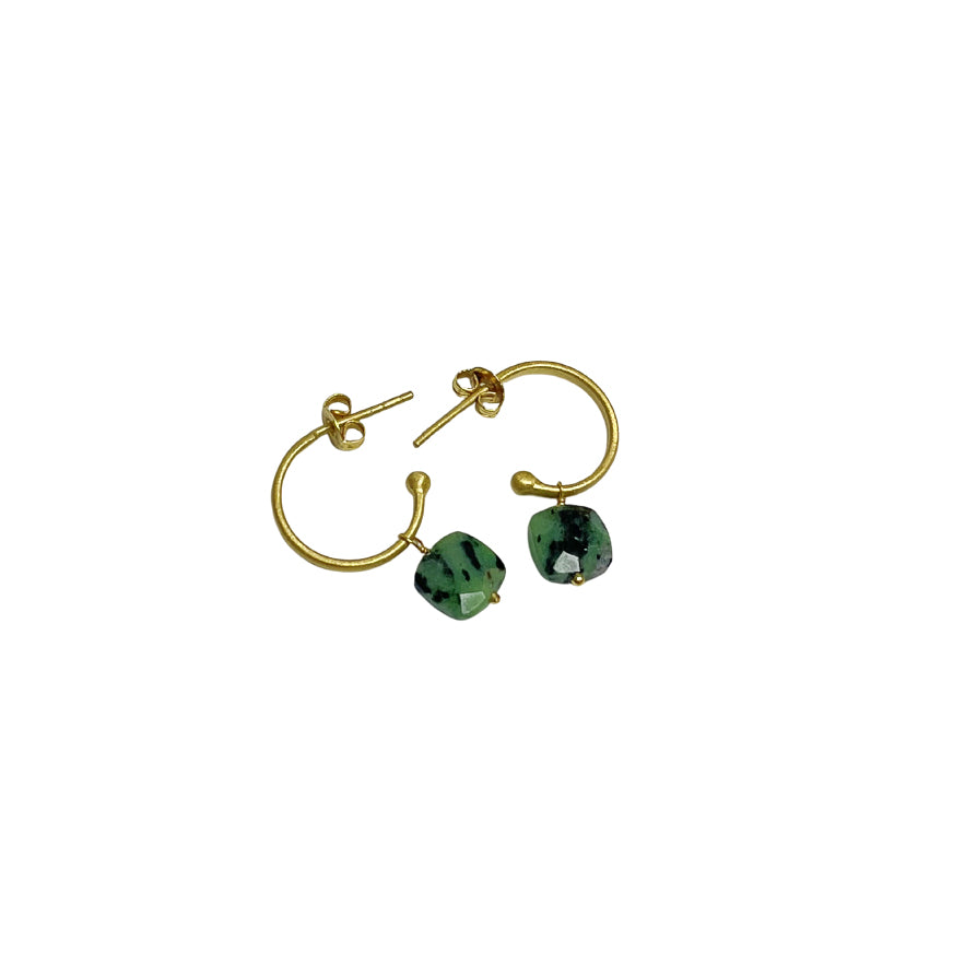 Speckled Sage Crafted Hoop Earring