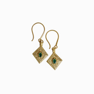 Diamond Stamp Crafted Hook Earrings