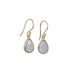 Rainbow Moonstone Dangle Teardrop Earrrings