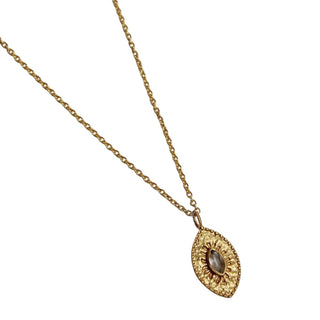 Marquise-Set Oval Crafted Pendant Necklace