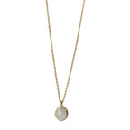 Rainbow Moonstone with white Cz Necklace