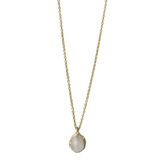 Rainbow Moonstone with white Cz Necklace