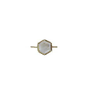 Rainbow Moonstone Adjustable Hexagon Ring