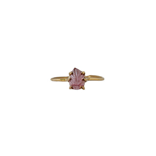 Pink Leaf Claw setting Adjustable Ring